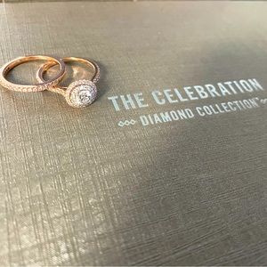 Engagement ring and wedding band from Zales